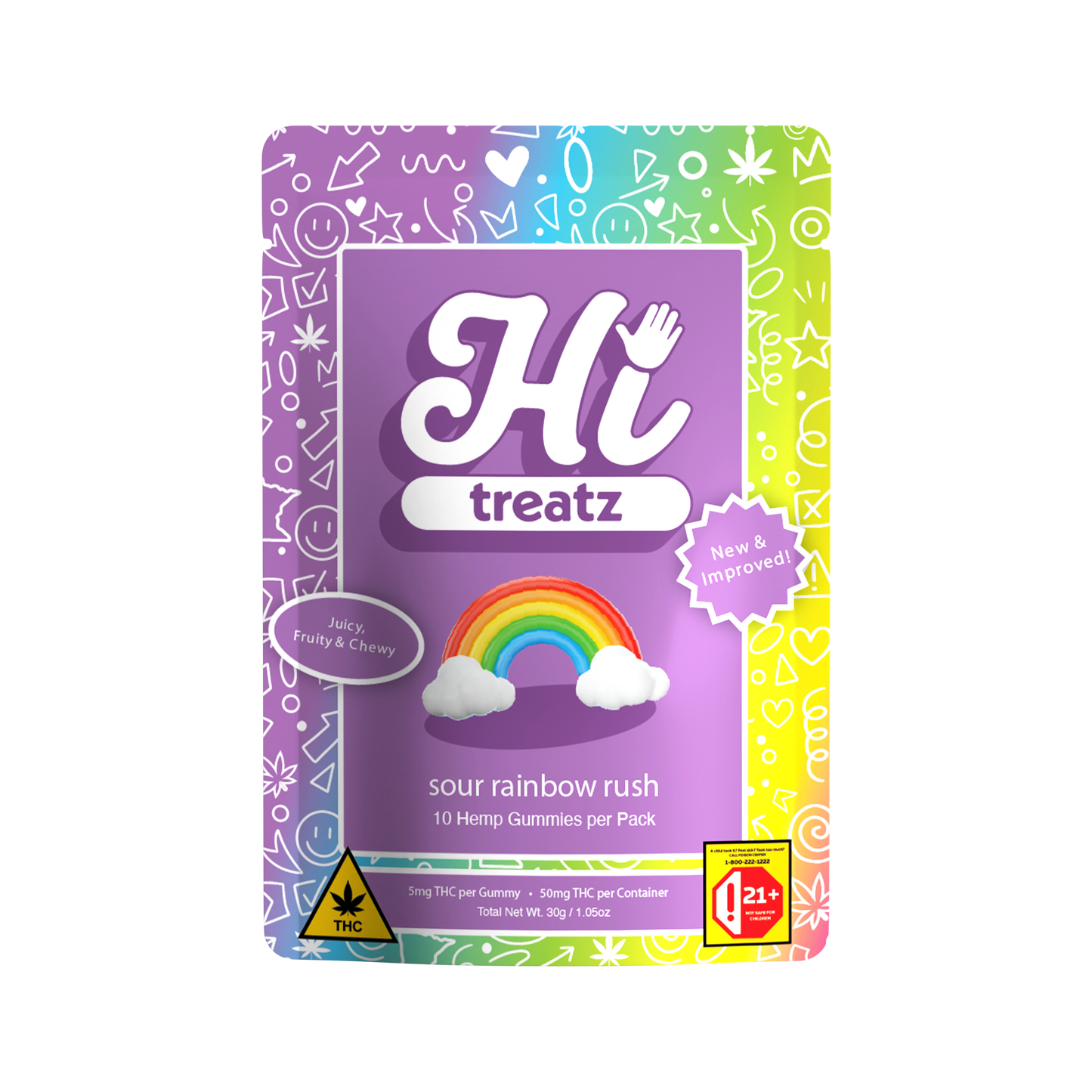 HI TREATZ Gummies 50mg THC (10 Flavors)