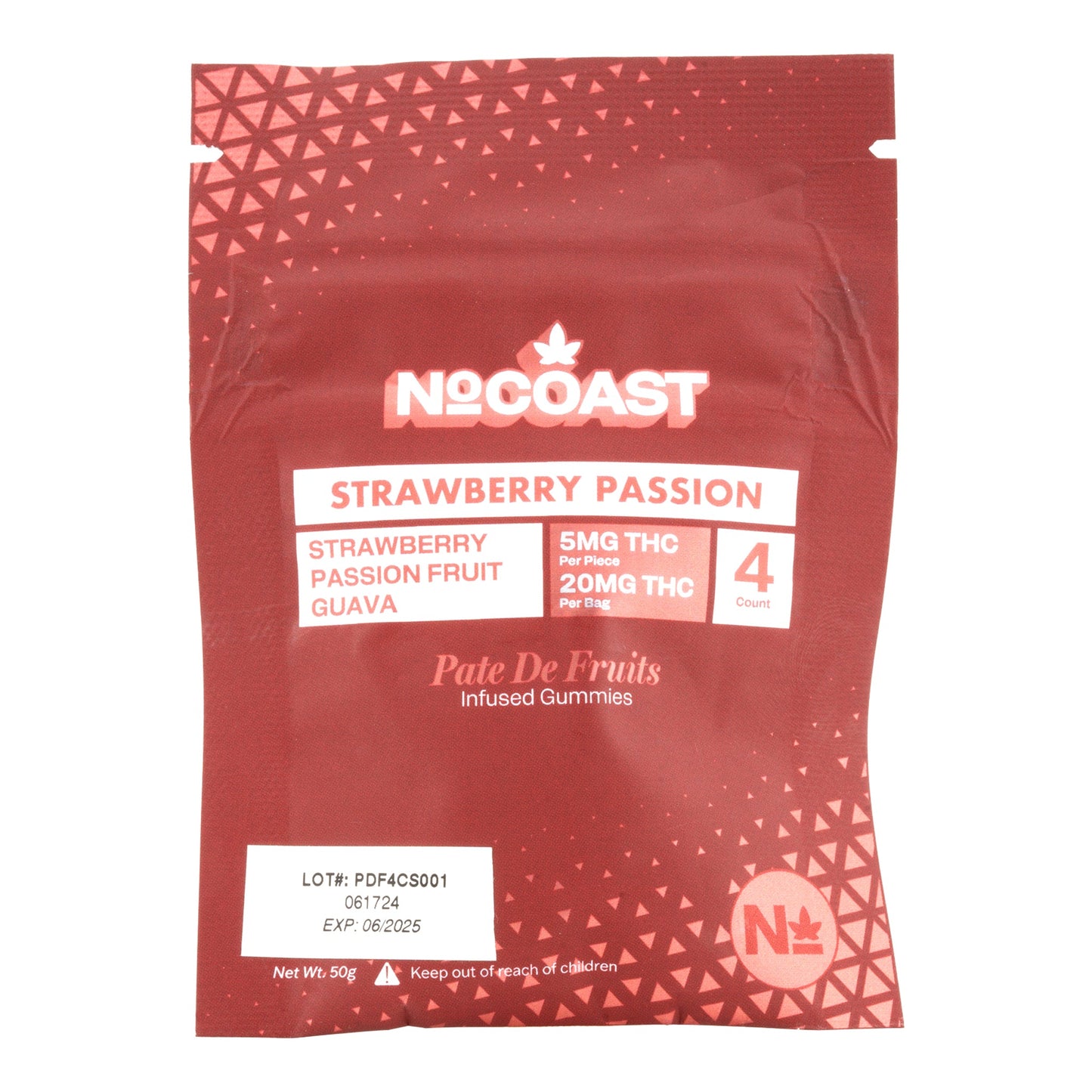 NoCoast Strawberry Passion Pate de Fruit Gummies 4ct