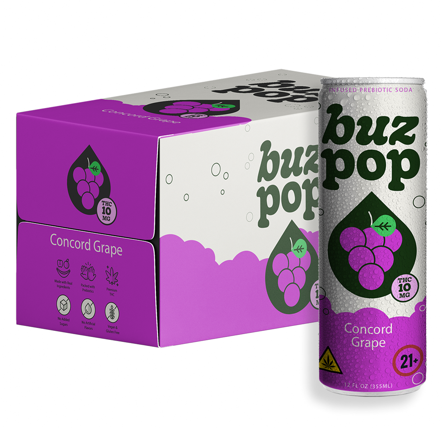 BUZ POP Prebiotic THC Soda 10mg THC