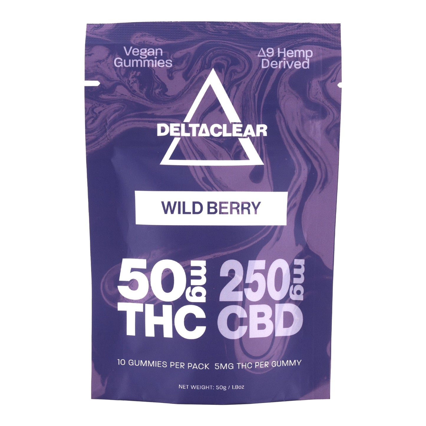 DELTA CLEAR Vegan D9 Gummies 50mg THC (8 Flavors)